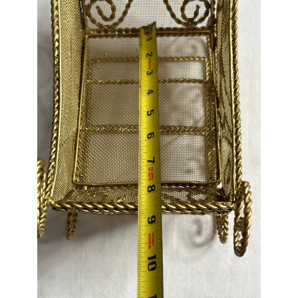 Sleigh Gold Metal Wire Centerpiece Holiday Decor Floral Display Craft Christmas - Picture 16 of 16